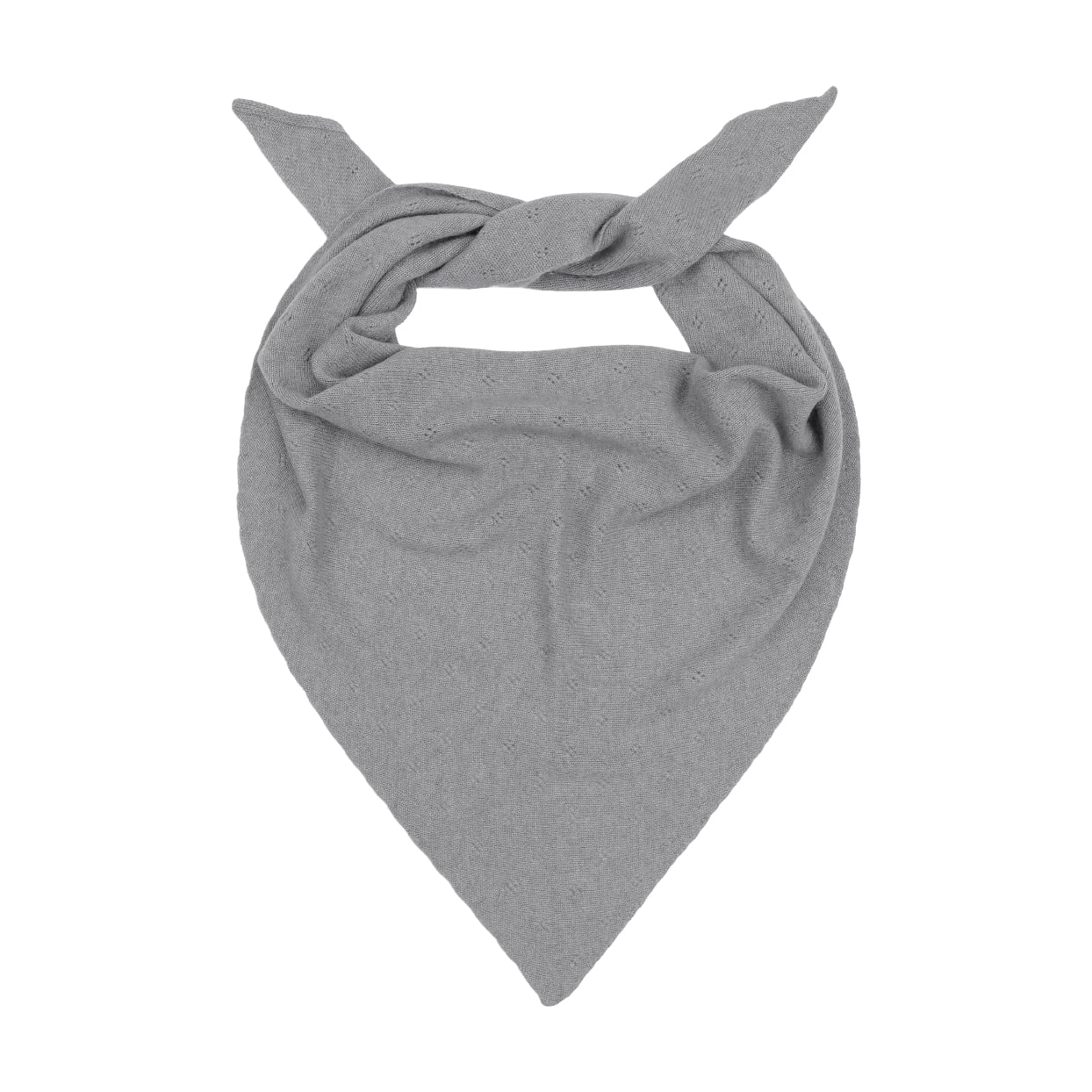 Large Milledeux® Pointelle Cashmere Triangle scarf - grey
