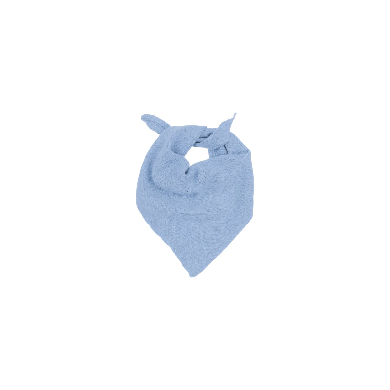 Small Milledeux® Pointelle Cashmere Triangle scarf - blue