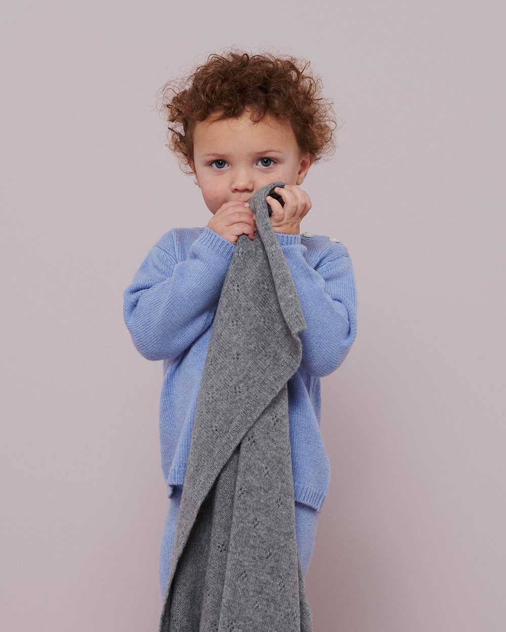 Milledeux® Pointelle Baby Cashmere Blanket - grey