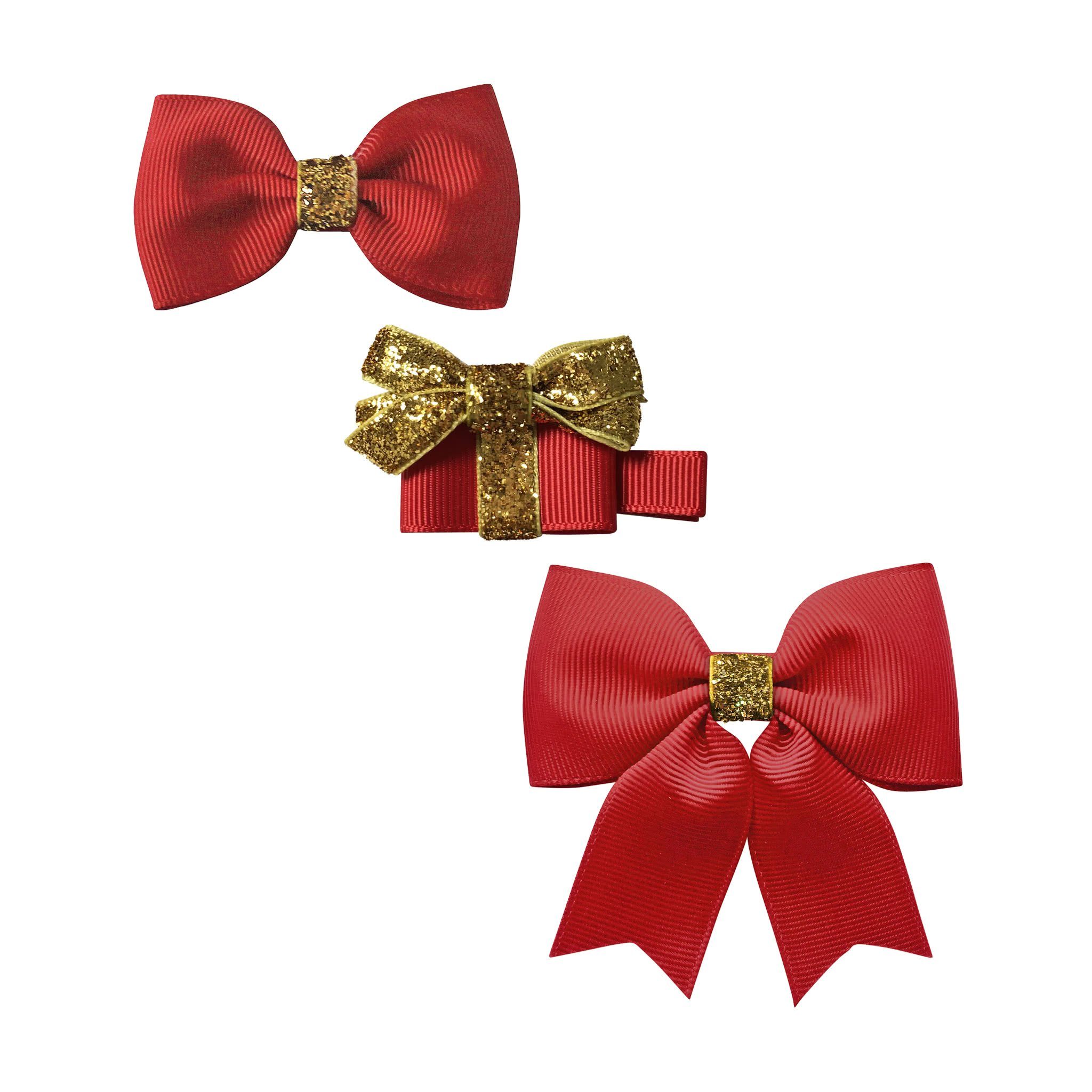Milledeux® Classic Christmas gift set – 2 bows and a gift – scarlet ...